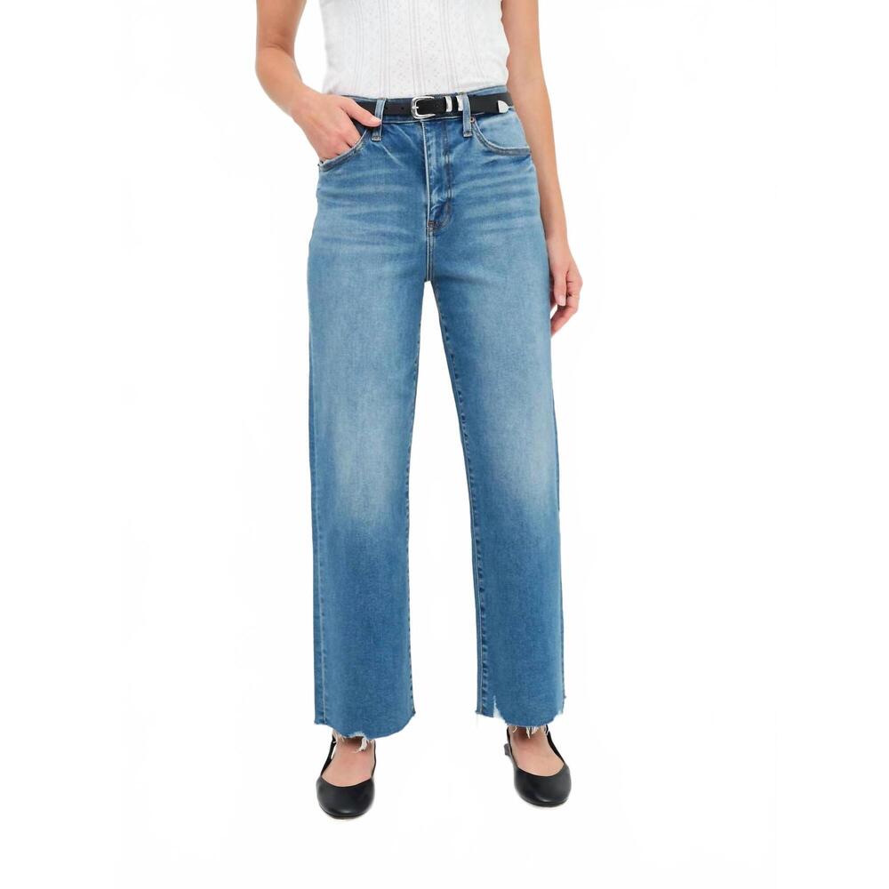 NEW DAZE pleaser high rise wide ankle jeans in vibe check